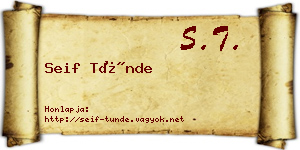 Seif Tünde névjegykártya